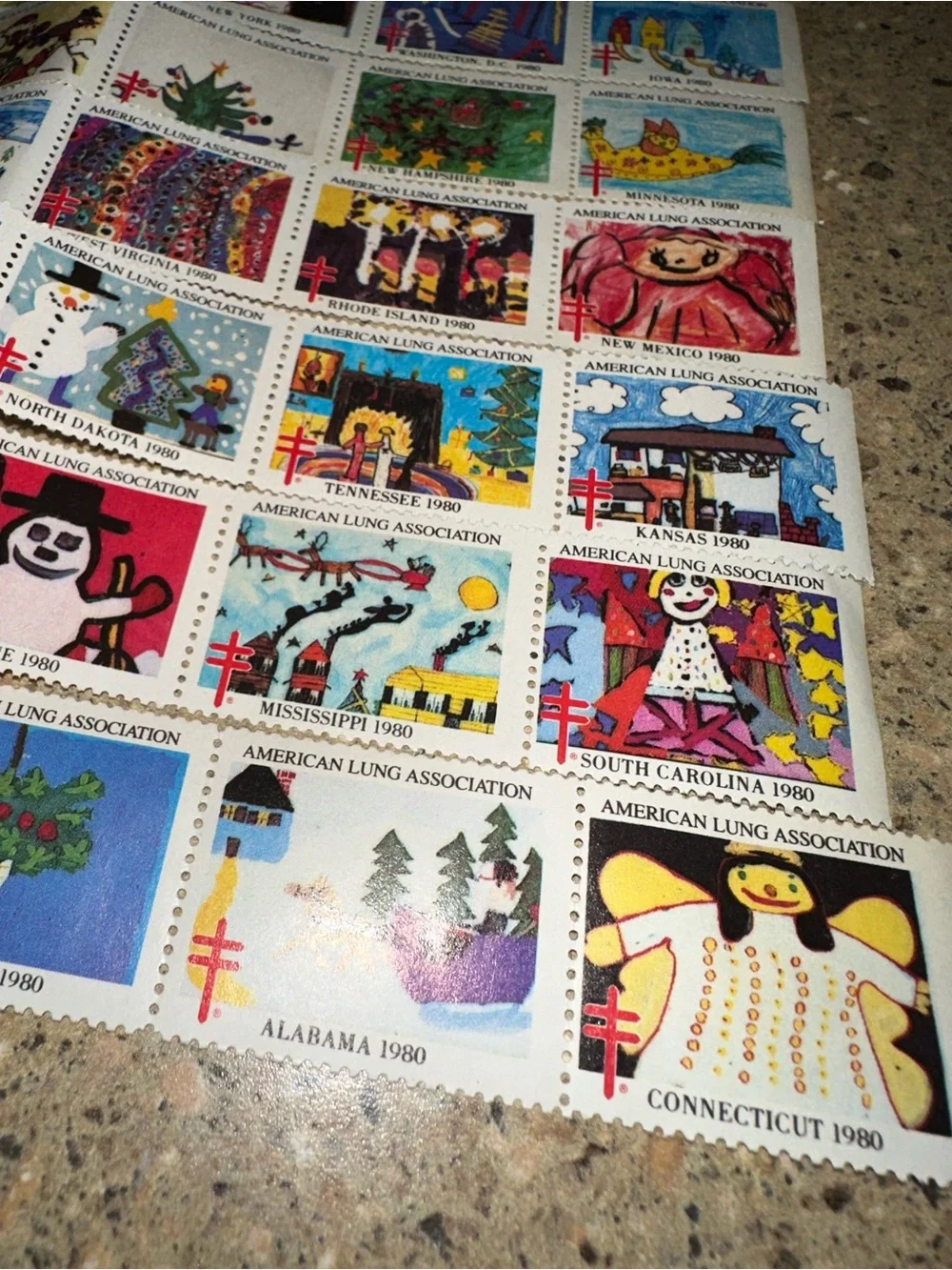 Vintage 1980 Christmas Stamp Collection- FULL SET